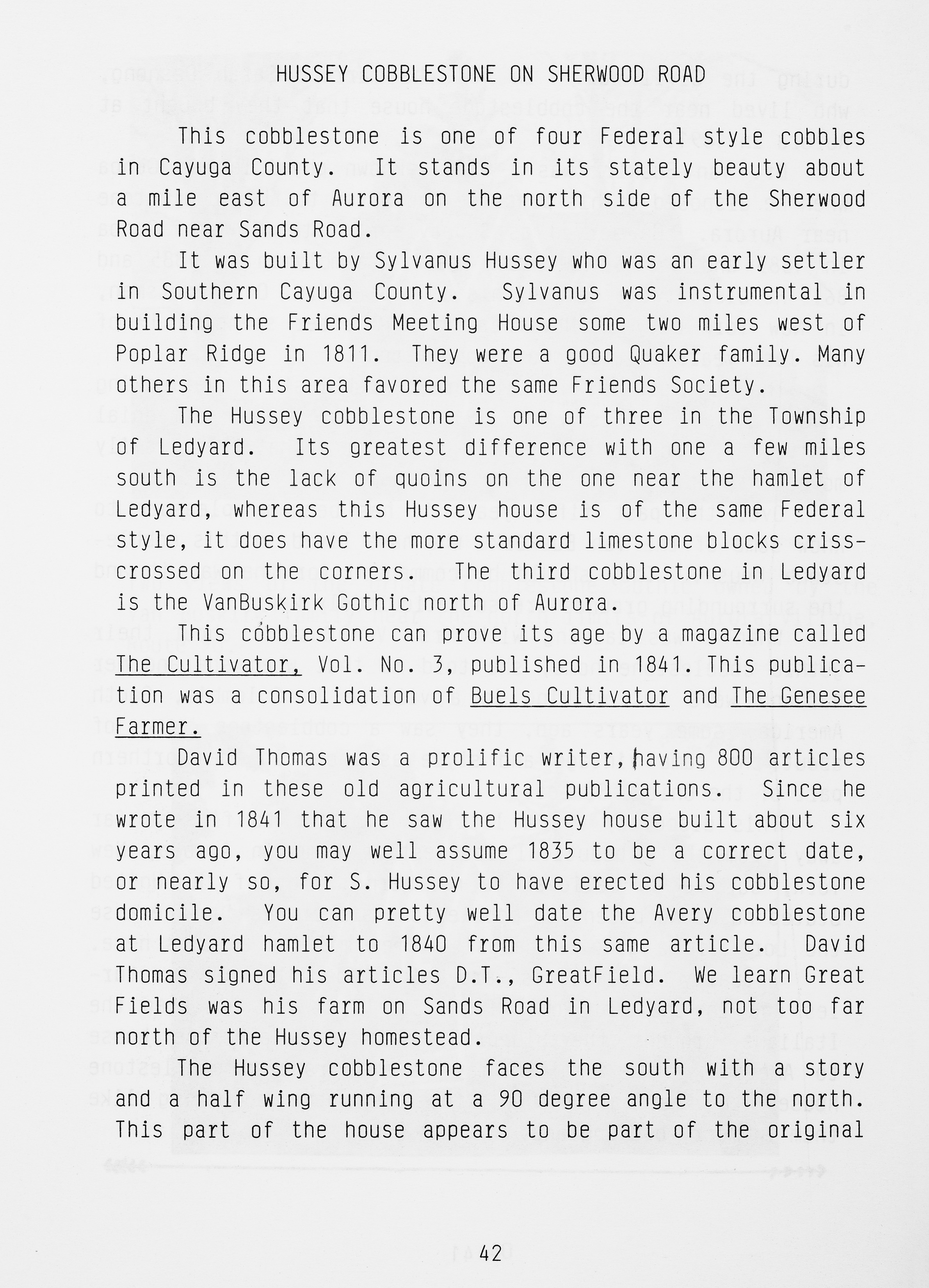 Cayugas Cobblestones p 42